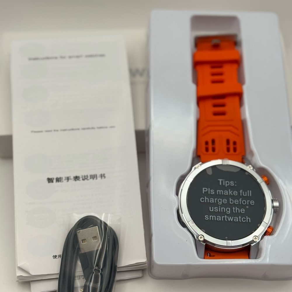 Smartwatch for Men with Orange Band